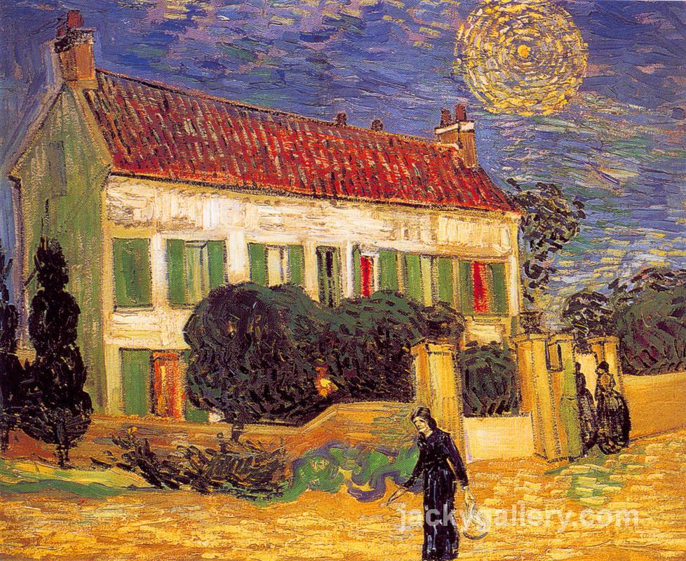 White House at Night, Van Gogh painting - Click Image to Close